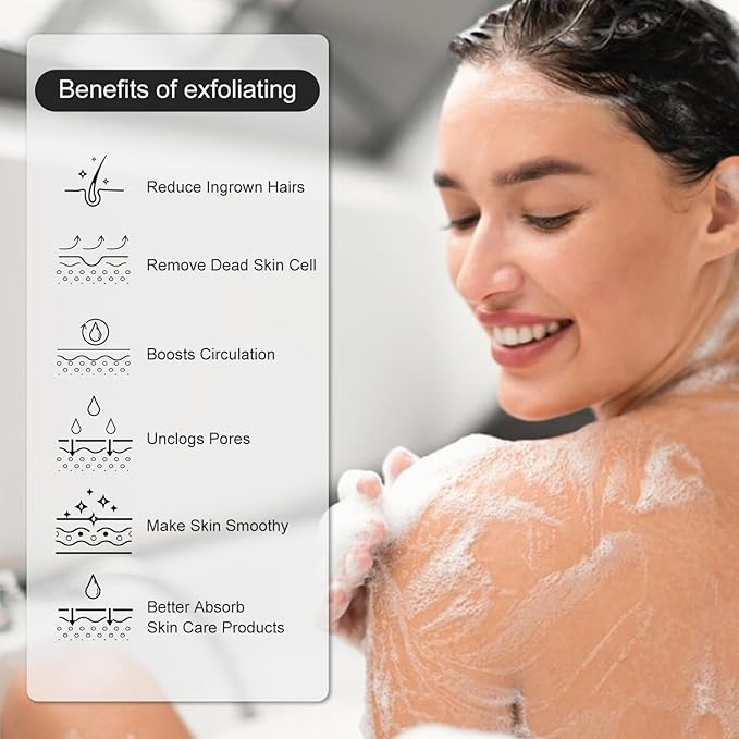 Korean Exfoliating Mitt, Exfoliating Glove, 3 Pack Viscose Fiber Body Scrub Gloves, Dead Skin Remover for Smoother Skin, Self-Tan Prep and Removal, Peach Pink Purple