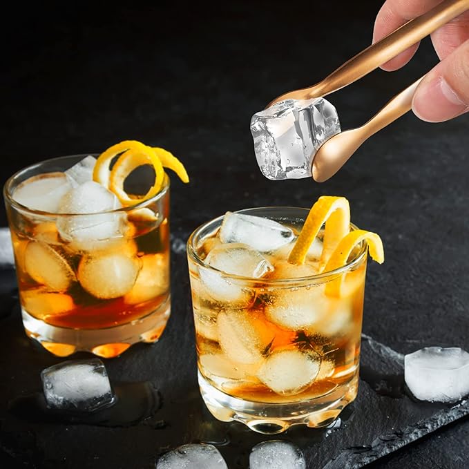 JCREN 12 Pcs Small Serving Tongs, 4" Rose Gold Appetizer Tongs for Parties & Catering, Food-Grade 304 Stainless Steel