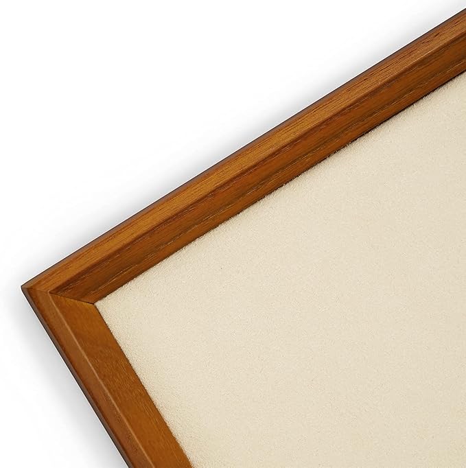 Oirlv Solid Wood Small Jewelry Tray Trade Showcase Countertop Jewelry Display Trays Rectangle Vanity Plate(Creamy-White, Small)