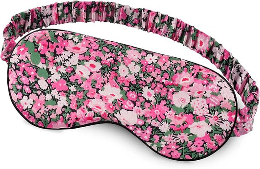 OLESILK 100% Natural Mulberry Silk Sleep Eye Mask Block Out Light, Fashion Printed Eye Mask Blindfold for Women Men Full Night Sleeping, Chic Eye Cover Eyeshade, Pattern 3