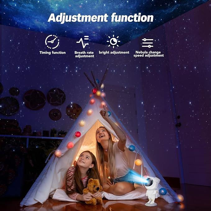 Star Projector Galaxy Night Light Astronaut Starry Nebula Ceiling LED Lamp with Timer and Remote Gift for Kids