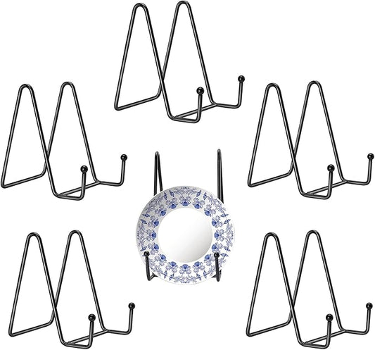 Kruodop 5 Pack Plate Stands for Display, 3 Inch Plate Holder Display Stand, Metal Frame Holder Stands for Book, Pictures, Photo Easel, Tabletop Art