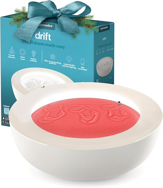 Homedics Drift Sandscape, Perpetual Motion Machine, Zen Garden, Meditation Accessories, Decorative Sandscape, Bluetooth, iOS, Android, by Homedics (21 Inch (Large), Cream)