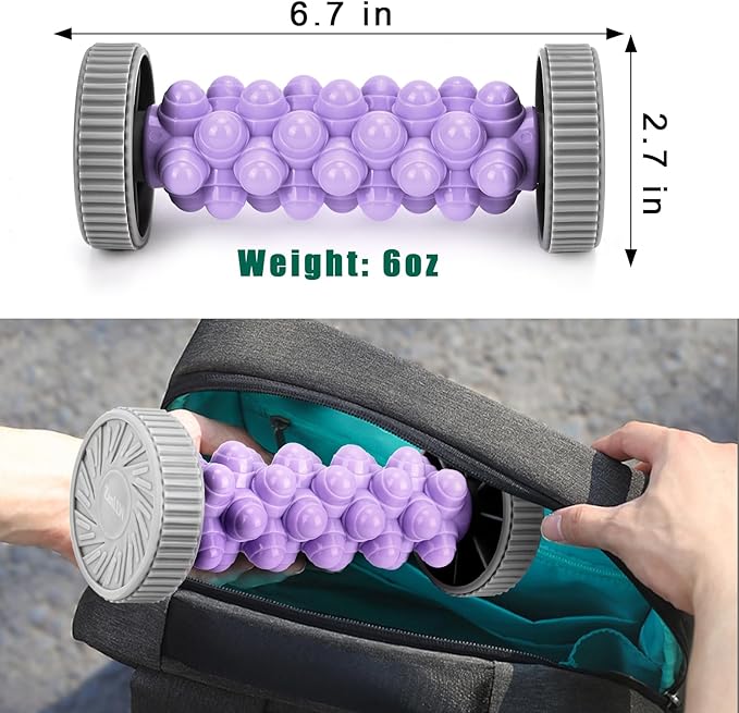 Foot Roller for Plantar Fasciitis Relief, Manual Deep Tissue Foot Massager for Circulation and Pain Relief, Reflexology Trigger Point Therapy Feet Massage Roller Tool for Arch or Heel Recovery