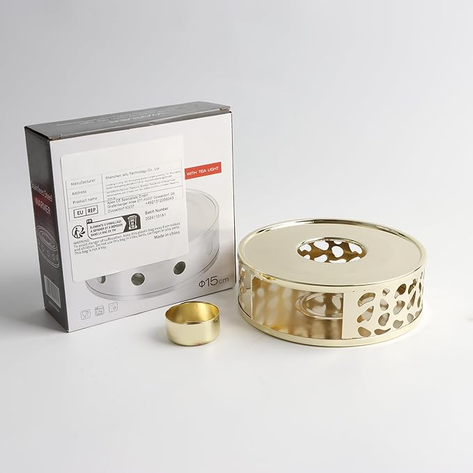 KAYCROWN Teapot Warmer, Stainless Steel Tea Warmer with Candle Holder, Candle Heater for Heating Tea, Coffee and Milk, Universal Teapot Heater