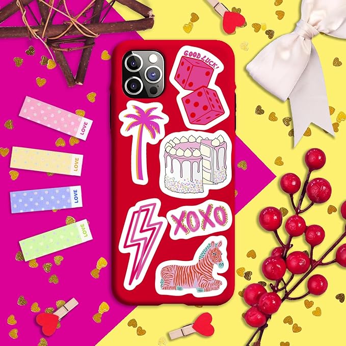 BulbaCraft 100Pcs Preppy Stickers for Water Bottle and Laptop - Preppy Party Favors & Decorations, Waterproof Vinyl Decals, Fashion and Fun Stickers, Gifts for Women & Men