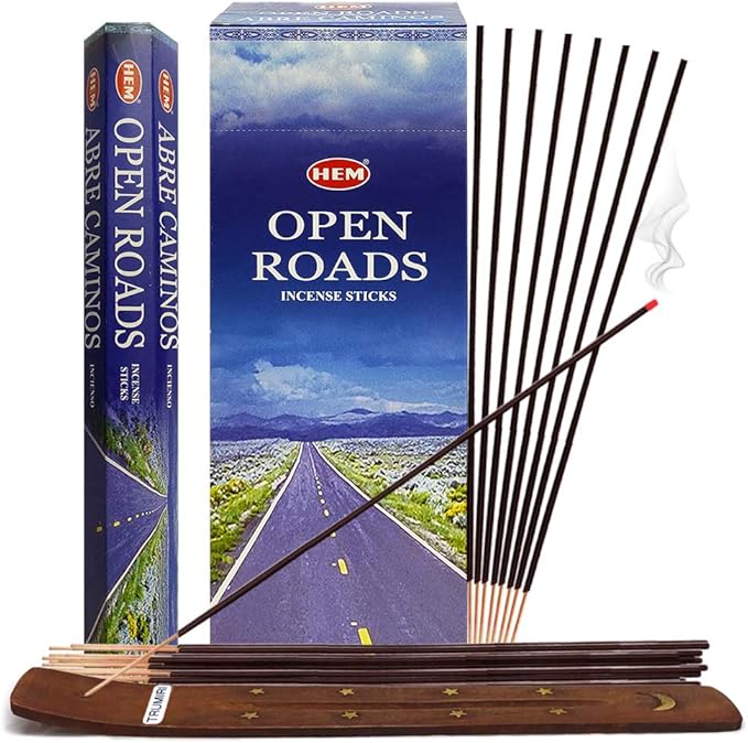 Open Roads Incense Sticks and Incense Stick Holder Bundle Insence Insense Hem Incense Sticks