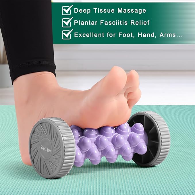 Foot Roller for Plantar Fasciitis Relief, Manual Deep Tissue Foot Massager for Circulation and Pain Relief, Reflexology Trigger Point Therapy Feet Massage Roller Tool for Arch or Heel Recovery