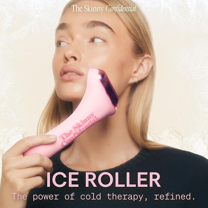 The Skinny Confidential HOT Mess Ice Roller for Face - Facial Roller Skincare Tools Contour, Tighten & De-Puff Skin - Self Care Beauty Gift for Women & Men for Clear, Radiant & Smoother-Looking Skin