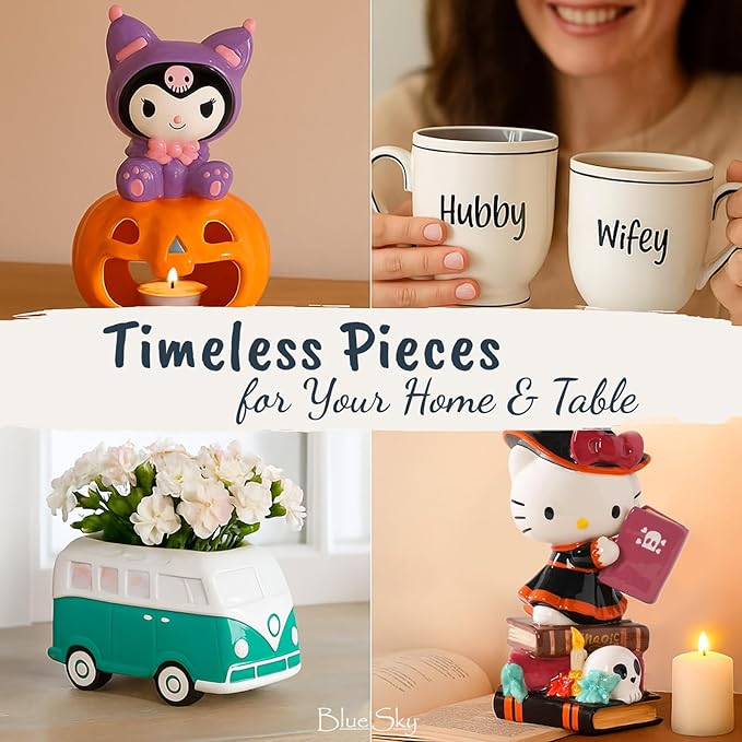 Blue Sky Clayworks My Melody Spooky Library Figurine, 5.5" L x 4.75" W x 7.125" H Created