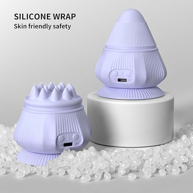 PROIRON Massage Ball with Suction Cup Pinpoint Deep Tissue Muscle Knot & Sore Relief, Vibration & Heating Trigger Point Massage Tool for Back Neck, Self-Massage Tool,4 Massage Heads