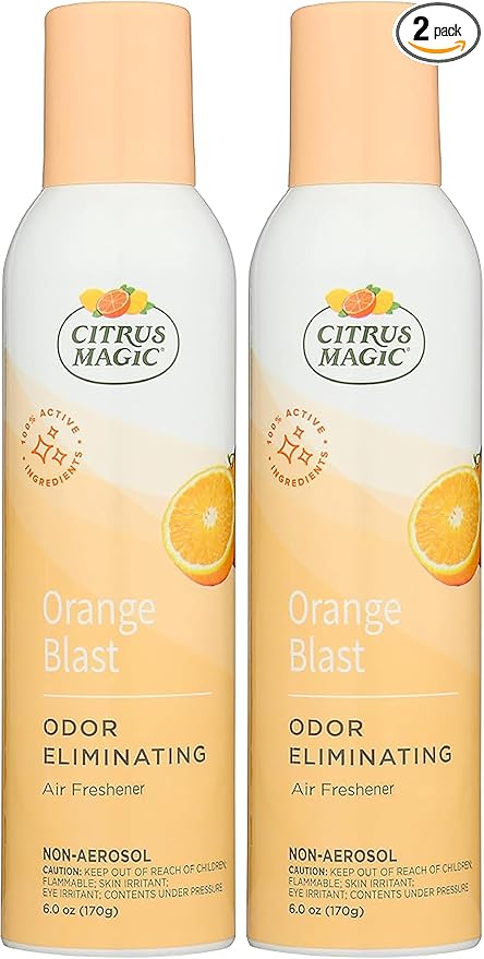 Citrus Magic Odor Eliminating Air Freshener Spray, Orange Blast, 6 Ounce (Pack of 2) - Packaging May Vary