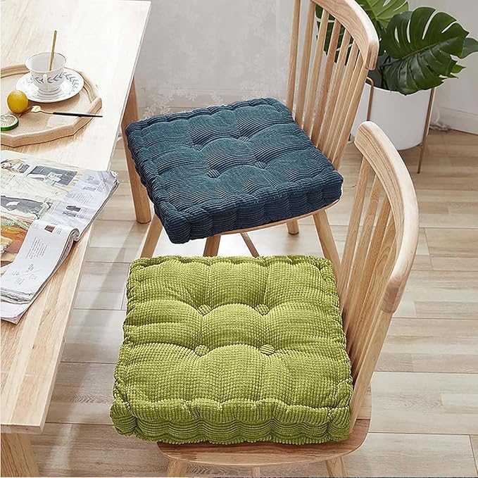 Large Square and Round Floor Cushions for Adults 2 Pack Meditation Floor Pillow Orange Corduroy Floor Seat Pillows Cushion for Living Room Balcony Tatami Yoga,18x18 Inch