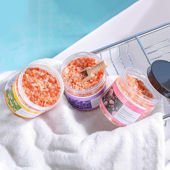 Spa Luxetique Epsom Salts for Soaking, 3.17lbs Bath Salts Gifts with Lavender, Rose, Chamomile Scent as Christmas Gifts for Woman, Spa Sets for Mom
