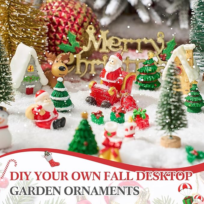 Soulchen Zen Garden Kit for Desk Decor Christmas Sand Zen Garden Gifts Mini Sandbox Set with Black Wooden Tray, Sand, Tools & Accessories Japanese Gifts for Meditation Room Office Home(Christmas)