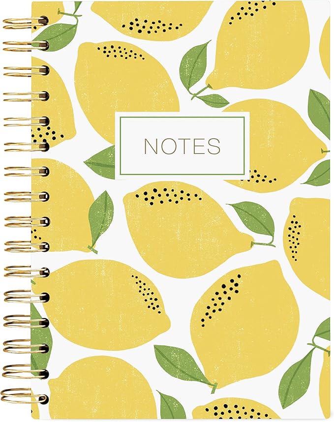 Graphique Designer Notebooks - Lemons - Spiral Bound Writing Journals for Offices, Schools, Classrooms, and More - Hard Cover with 160 Ruled Pages (6.25" x 8.25")