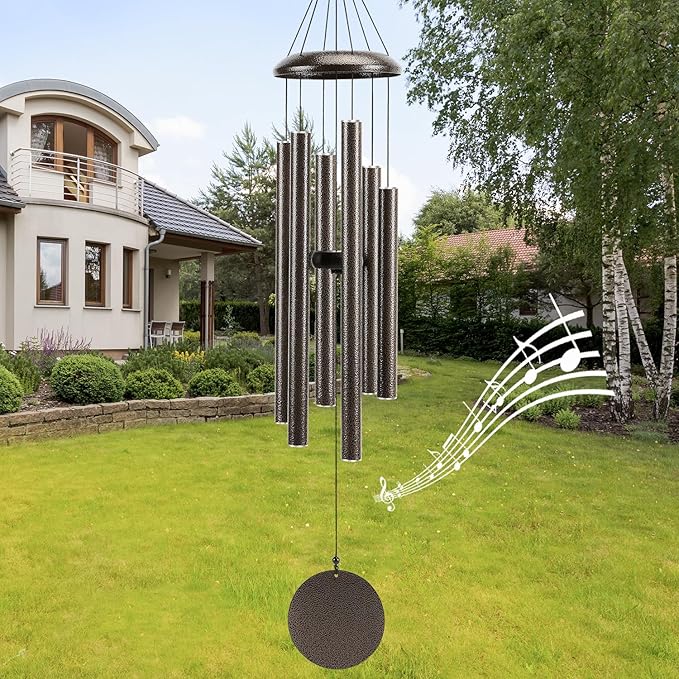 Christmas Decor Gift Large 40" Wind-Chimes-Outdoor-Deep-Tone, Soothing Melodic Tones Windchimes, Wind Chimes for Outside, Brown Memorial Wind Chime Best Gift for Mom Women Grandma Neighbors