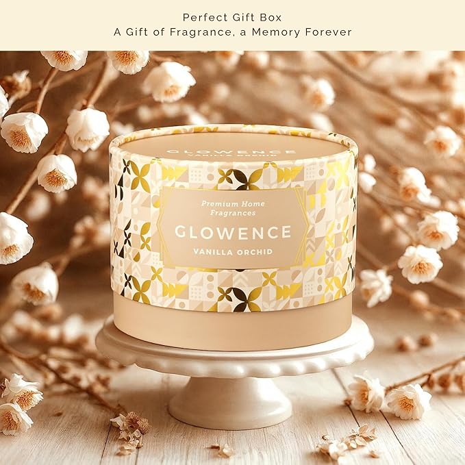 Luxury Vanilla Scented Candle - Large 3 Wick Jar Candle - Elegant Gift for Women & Men - 100% Natural Soy Wax - Up to 40 Hours Burning Time - Housewarming Aromatherapy Candle for Home