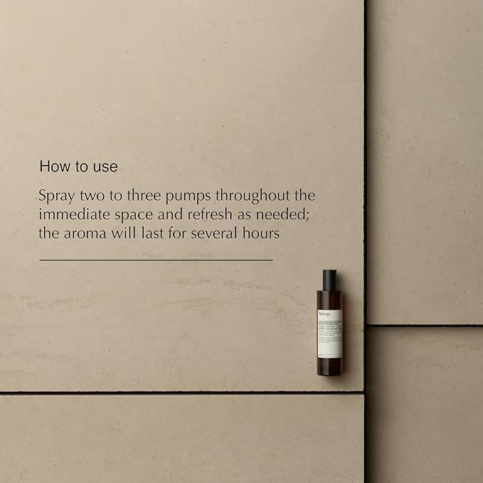 Aesop Olous Aromatique Room Spray | Non-Aerosol Air Freshener | Fresh, Woody, Citrus | Uplifting Citrus Botanicals, Cedar, Cardamom | Aroma for Several Hours | 3.4 oz / 100mL