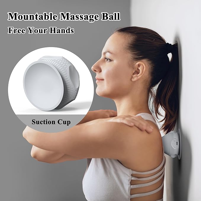 PROIRON Mountable Massage Ball with Suction Cup Pinpoint Deep Tissue Muscle Knot & Sore Relief, Vibration & Heating Trigger Point Massage Tool for Back Neck, Self-Massage Tool