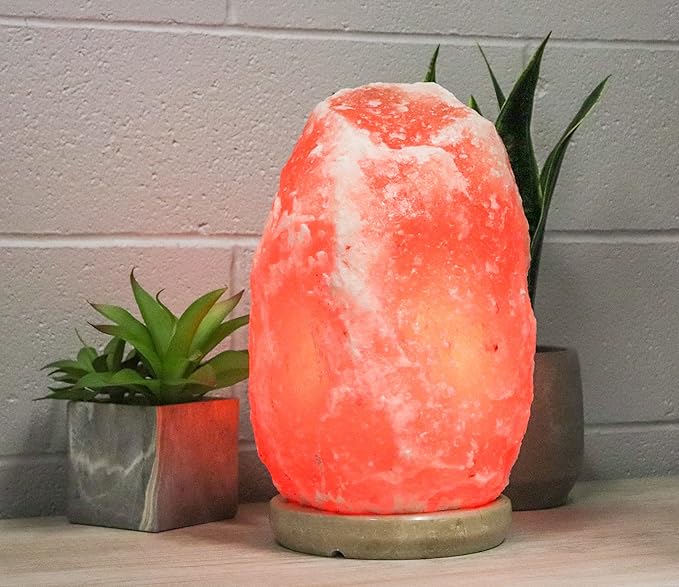 Himalayan Secrets X-Large Salt Lamp with Marble Base - Natural Pink Crystal - Dimmer Cord and Bulb Included (55-66 LBS)