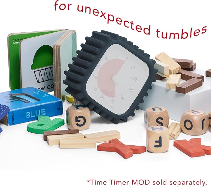 Time Timer Tread Protective Removable Case for MOD Visual Timer – Charcoal Silicone Cover for Drop Protection – Fun & Tough, Tire Design for Classrooms, Kids, Special Needs, and Gifts