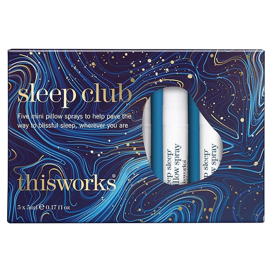 THISWORKS Sleep Club Set – 5 x Deep Sleep Pillow Spray 5ml – Mini Aromatherapy Sprays with Lavender, Chamomile & Vetivert