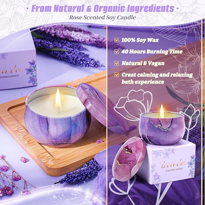 Christian Gifts For Women Faith - Inspirational Religious Birthday Gifts, Purple Spiritual Baptism Baskets For Mom, Grandma, Wife, Mothers, Best Friend, Sister,Catholic&Encouragement Birthday Baskets