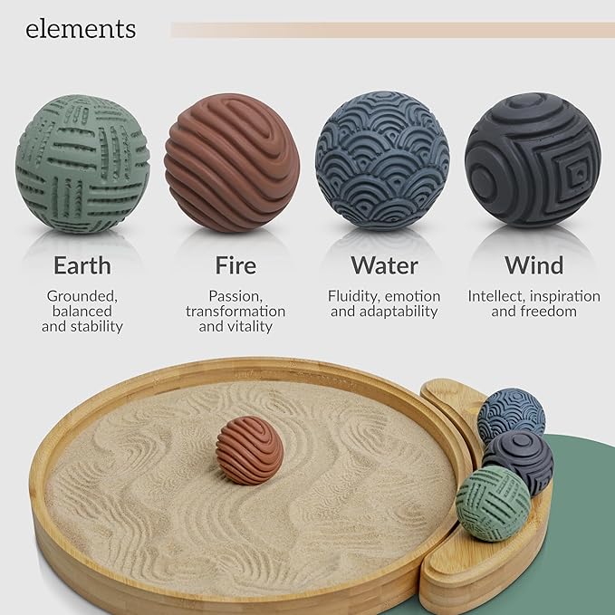 ENSO SENSORY Japanese Zen Garden Kit for Desk – 12” Bamboo Sand Garden Zen Décor | Meditation Gift | Sensory Therapy Tool for Mindfulness & Emotional Wellness
