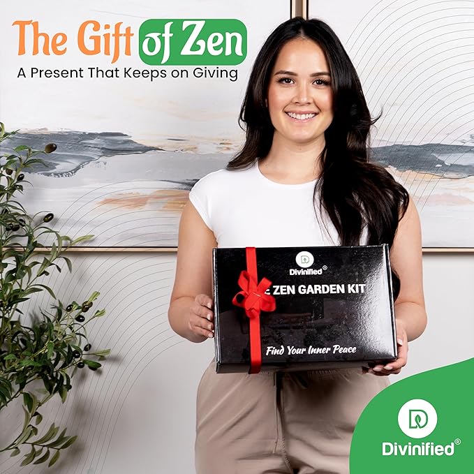 Zen Garden for Desk - Sand Tray Therapy Kit - Therapy Office Decor. 6 Rake Tools, 15 Piece Zen Garden Accessories, Meditation Accessories for Home and Office Relaxation, Gorgoeus Gift