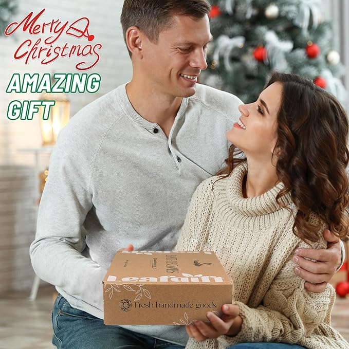 Leafgift Bath Bombs Gift Set, 12pcs Handmade Bath Fizzies with Natural Sea Salt Cocoa & Shea Butter, Perfect for Bubble Bath Spa, Moisturizing Dry Skin, Stress Relief, Best Gift for Women, Men