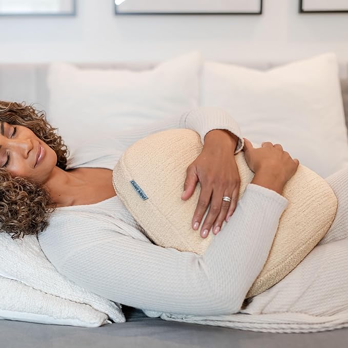 Quiet Mind Weighted Pillow for Adults 9 Lbs - Get Better Sleep - Sustainably Made and Chemical Free - Machine Washable (Medium, Cashew)