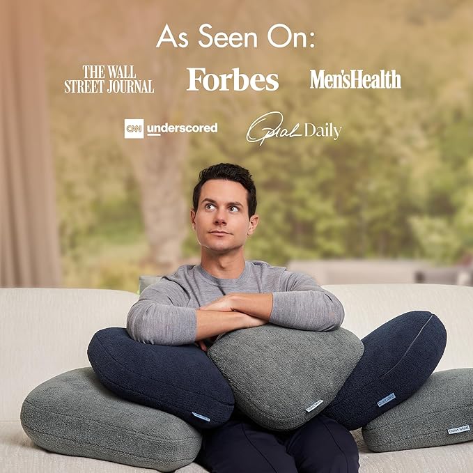 Quiet Mind Weighted Pillow for Adults 12 Lbs - Get Better Sleep - Sustainably Made and Chemical Free - Machine Washable (Large, Cashew)