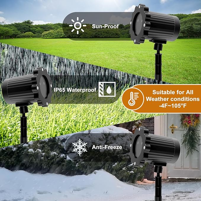 Christmas Projector Lights Outdoor, Waterproof Christmas Decorations Led Lights Projector with Remote Control Timer Indoor Firefly Light for Xmas Yard Garden Holiday Party Home Decor Landscape Patio