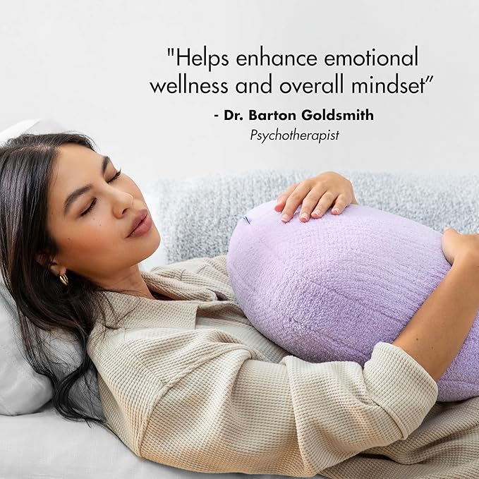 Quiet Mind Lavender Scented Weighted Body Pillow for Kids & Adults, Large (12lb) – Lavendar Infused Aroma with Recycled Glass Beads & Chemical-Free Fabric – Sensory Sleep Cuddle Pillow