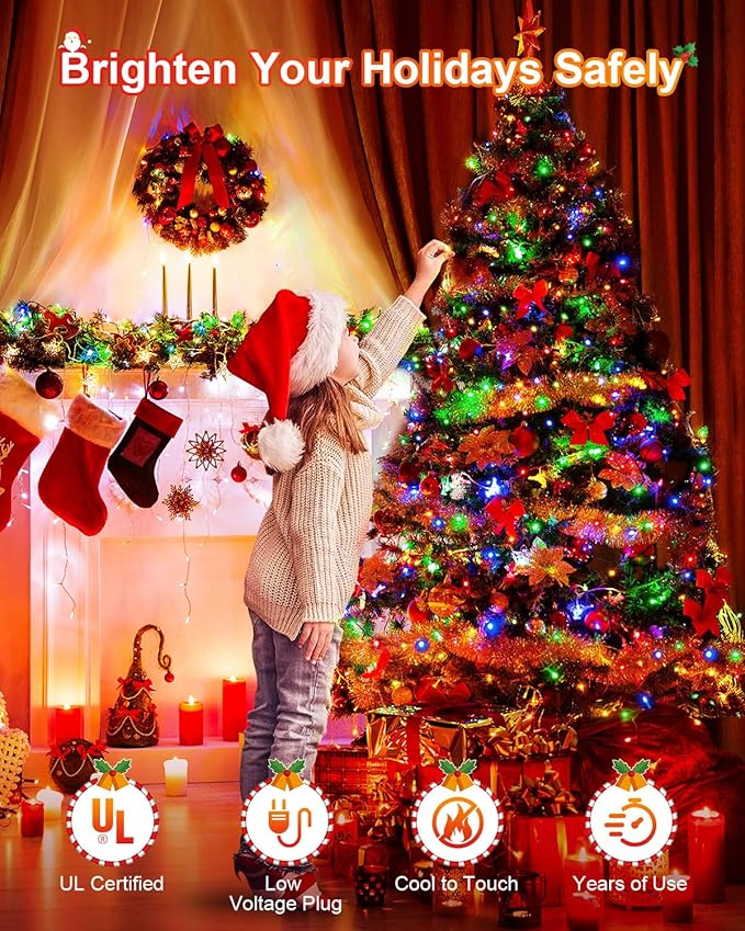 355FT Multicolor Christmas Lights Outdoor,900 LED Extra Long String Lights Waterproof Timer & Memory 8 Modes Dimmable Plug in Fairy Lights for Tree Patry Holiday Indoor Decorations