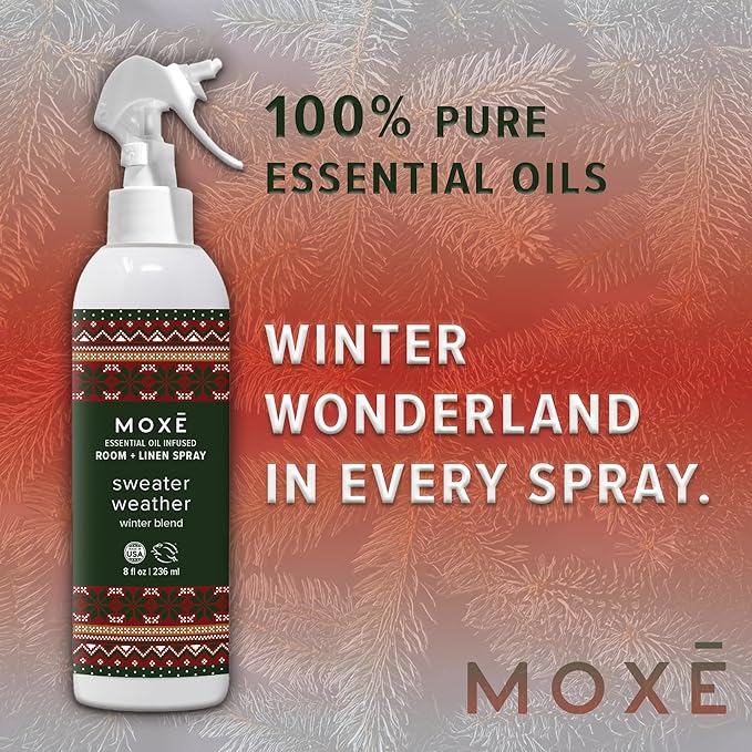 Sweater Weather Room & Linen Spray | Holiday Aromatherapy Mist with Douglas Fir, Cedarwood, Sandalwood, Cassia, Clove & Vanilla Essential Oils | Cozy Seasonal Scent for Home