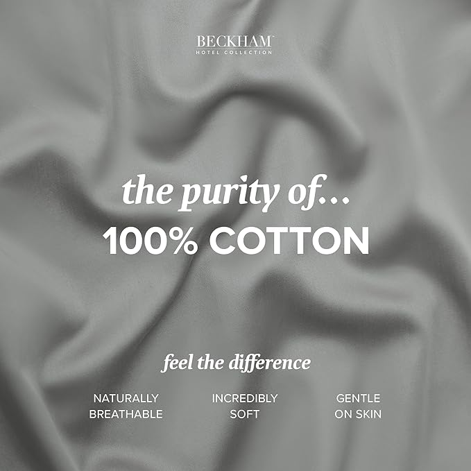 Beckham Hotel Collection Bed Pillowcases Standard/Queen Size Set of 2, 500TC 100% Cotton, Luxury Sateen Bedding, Open End, Breathable, Moisture-Wicking, Dark Gray