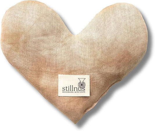 Luxury Weighted Heart Eye Pillow – Hand-Dyed Bamboo Cotton with Organic Lavender & Flaxseed – Relaxation Gift for Women, Meditation Tool, Mindful Rest, Wellness Self-Care Kit