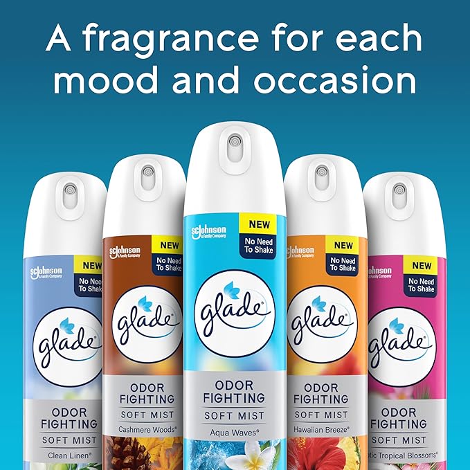 Glade Air Freshener Room Spray, Hawaiian Breeze Scent, Odor Fighting to Deliver Long Lasting Freshness, 8 Oz, 6 Count