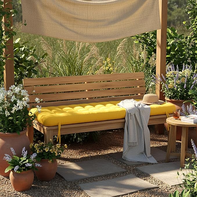 Long Floor Cushion Large Floor Cushion with Brushed Cotton 74.8 x 27.5 x 3.15 in Jumbo Lounger Pillow for Outdoor Indoor Bay Window Meditation Yoga Reading Sleeping(Yellow)