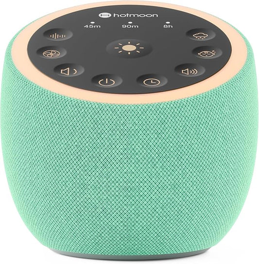 Hotmoon Sound Machine with 40 High-Fidelity Sounds, White Noise Sound Machine with Memory Functions, 8 Color Night Light, USB Power Supply, for Sleep & Noise Reduction Sleep Aid, Plug-in