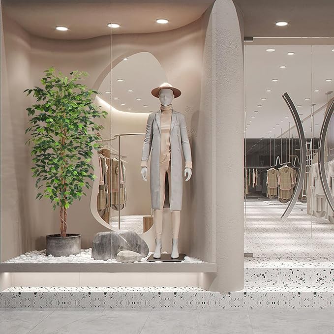 6FT Artificial Ficus Tree,Fake Plants with Sturdy Plastic Nursery Pot,Faux Ficus Trees for Home Office Living Room Farmhouse Indoor Outdoor Decor Perfect Housewarming Gift (6FT-1Pack)