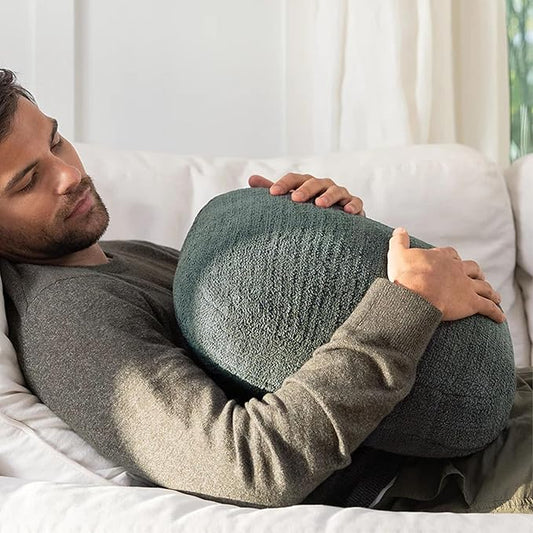 Quiet Mind Weighted Pillow for Adults 9 Lbs - Get Better Sleep - Sustainably Made and Chemical Free - Machine Washable (Medium, Agave Green)