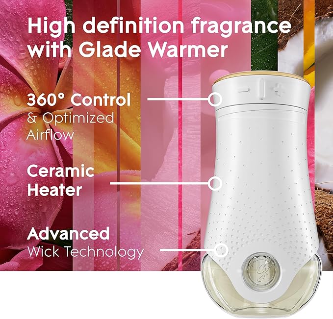 Glade PlugIns Refills Air Freshener, Scented and Essential Oils for Home and Bathroom, Exotic Tropical Blossoms, 3.35 Fl Oz, 5 Count