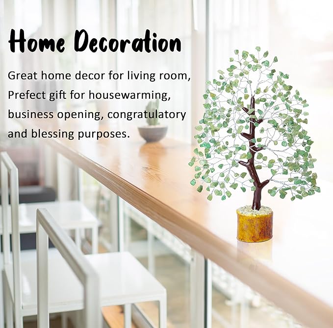 Green Jade Crystals Tree of Life Decor for Shelf Healing Crystals Spiritual Gift Sage Green Office & Room Decor House Warming Gifts New Home Decor Feng Shui Birthday Gifts for Women & Men