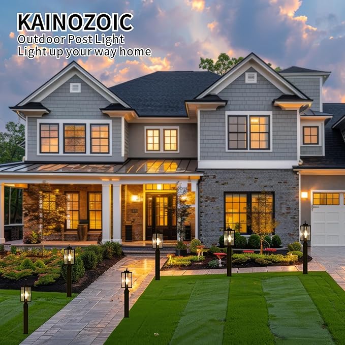 Outdoor Post Light Anti-Rust Lamp Post Lights Fixture Waterproof Exterior Lighting Lamp Post Outdoor Pole Light for Yard Pathway Driveway Fence