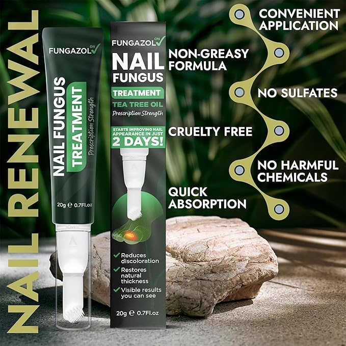 Nail Fungus Treatment Extra Strength for Toenail & Fingernails | Antifungal Nail Treatment with Tea Tree Oil | Fast-Acting, No-Touch Applicator | Restores Thickness & Discoloration | 20g