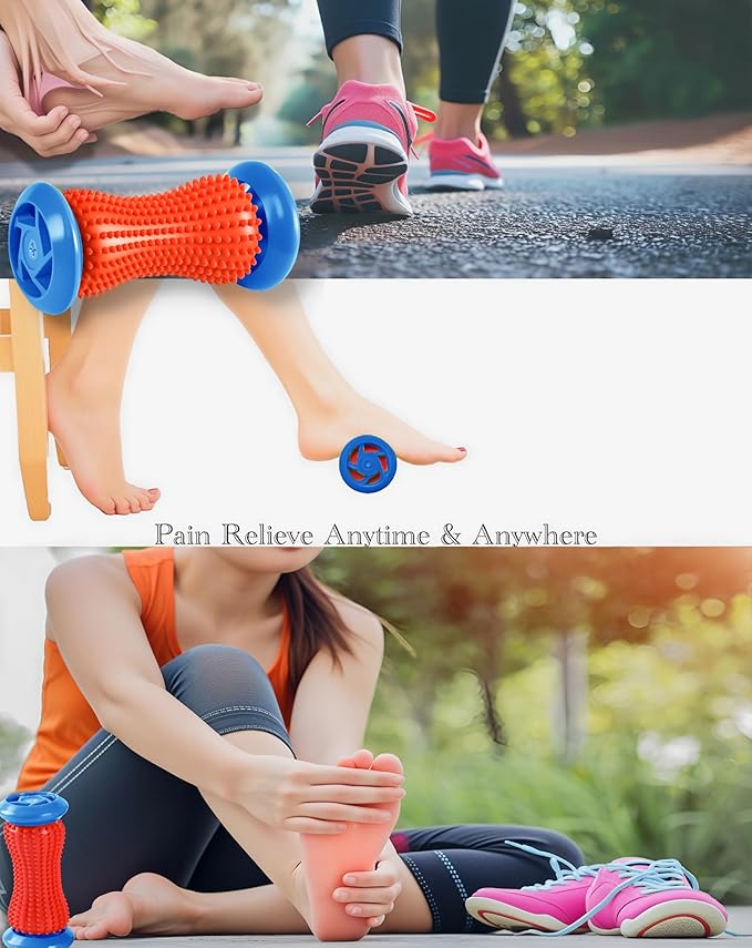 Portable Plantar Fasciitis Massager Foot Roller, an Effective Deep Tissue Muscle Massager and Foot Pain Relief Tool, Ideal as a Relaxation Gift and Reflexology for Nerve Relaxation