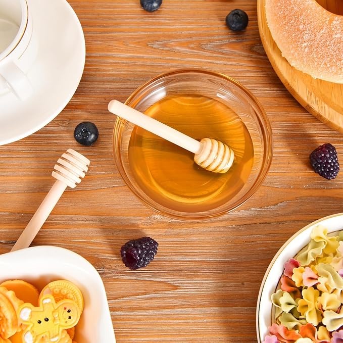 25 PCS Wooden Honey Dipper Sticks, 3 Inch Honey Sticks Mini Honeycomb Sticks, Small Mini Honey Dipper Bulk for Baby Shower Wedding Bee Themed Party Favors Gift